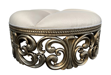 AFD Platina Rococo Ottoman Cream Ottomans AFD Cream
